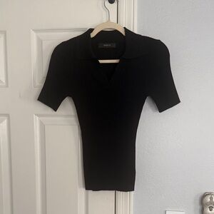 Elegant Black Short Sleeve Top